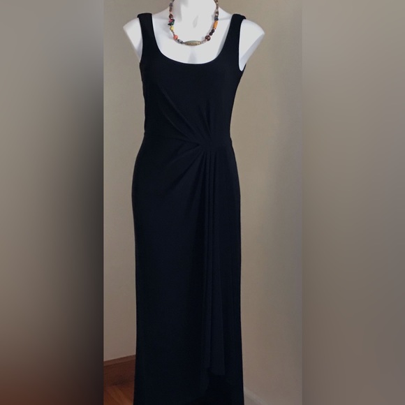 Ralph Lauren Black Maxi Asymmetrical Dress Size 4 - Picture 1 of 7